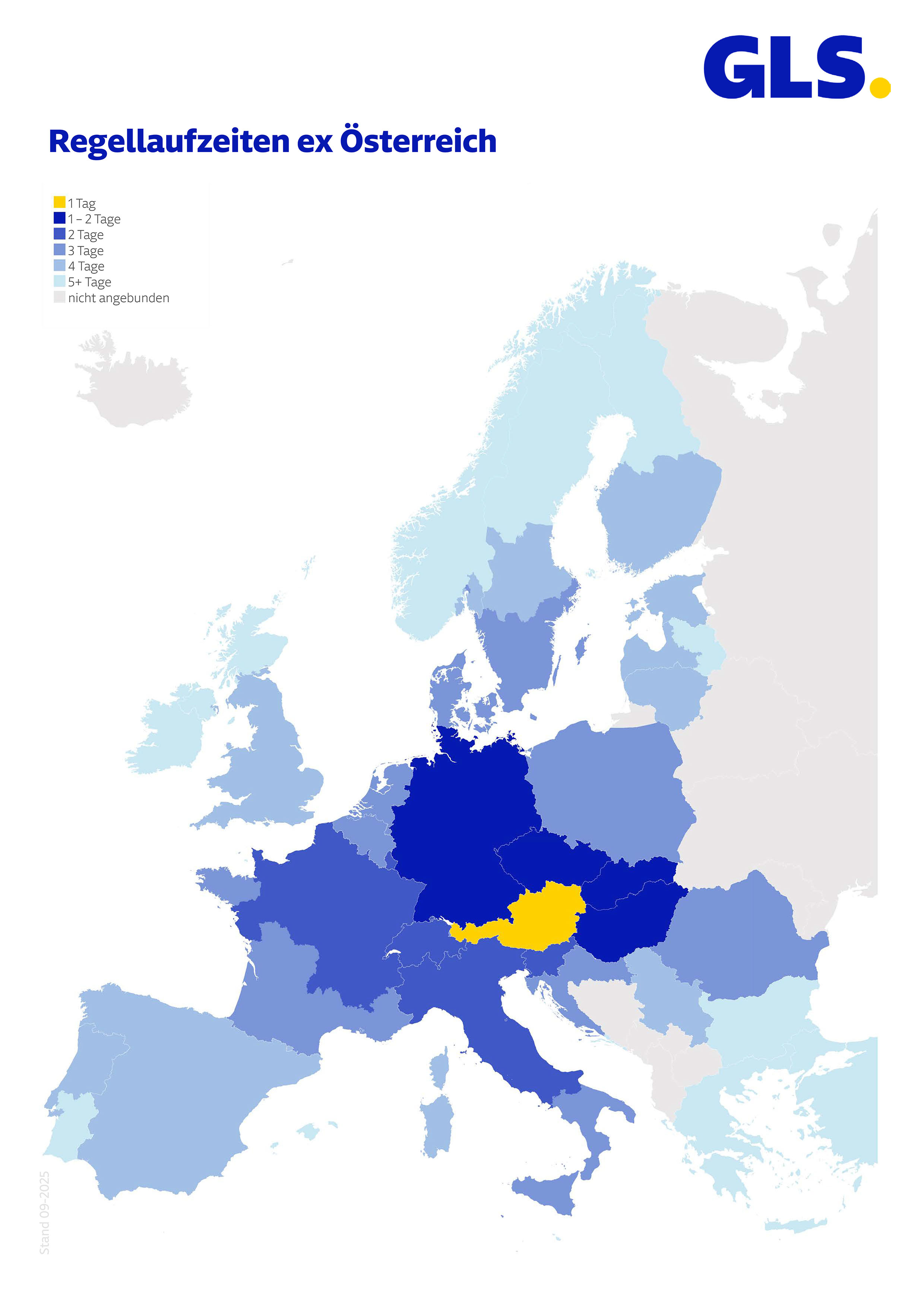 Internationaler Paketversand Regellaufzeiten Karte